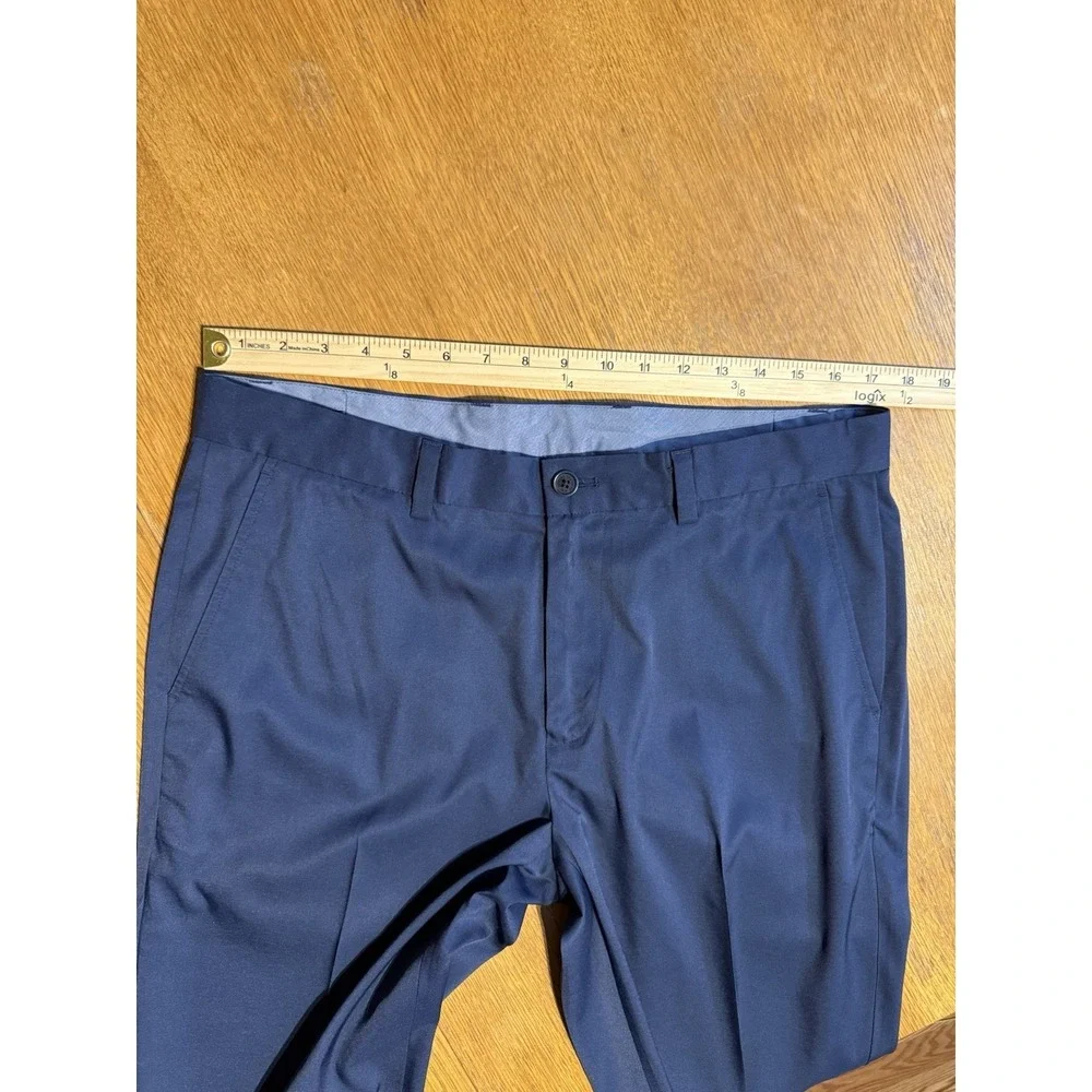 Brooks Brothers Dress Pants 35x30 Navy Stretch Flat Front Golf Mens Performance